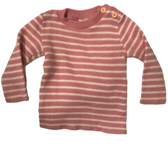 Absorba FRENCH vintage baby Breton Nautical stripe pink boating sweater … - Picture 1 of 3